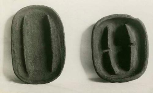 Two clay lamps