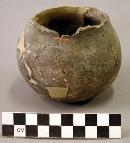 Small undecorated pottery jar