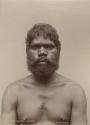 Studio portrait of an Aboriginal Chief of the Bellinger River