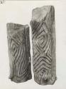 Studio photograph of carved trees