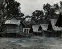 Small village showing row of stilted houses