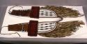 Crupper for woman's pony. Commercial leather, bison hide, older beads
