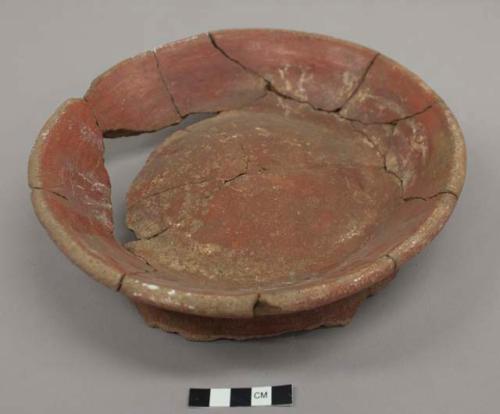 Red pottery bowl - broken