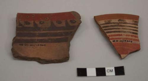 48 potsherds - plain, polychrome and incised wares