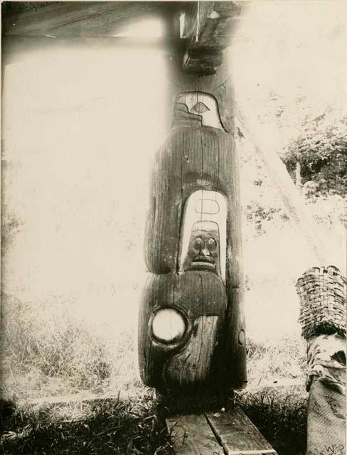 House post at S.W. corner of house