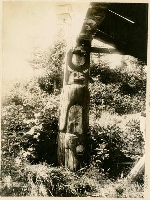 House post at N.W. corner of house