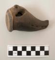 Ceramic zoomorphic rattle foot - armadillo?