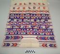 Huipil, women's shirt, white cotton, with multicolored cotton and silk geometrics, human, and animals figures