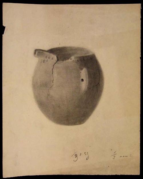 Drawing of clay pot