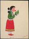 Painting of Navajo katsina girl (Tasap katcin-mana)