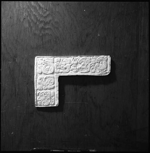 Cast of small glyph panel from Lintel 26 from Yaxchilan