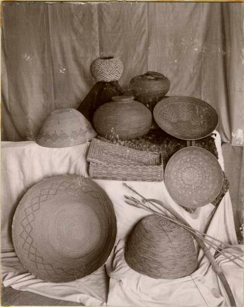 Studio shot of Baskets collected by William Alden Gale