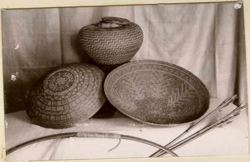 Studio shot of Baskets collected by William Alden Gale