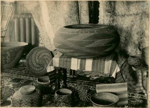 Baskets and blankets collected by Captain William D. Phelps in CA in 1841