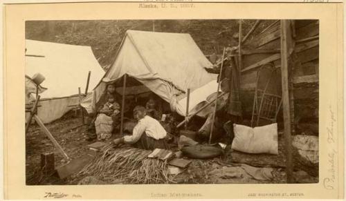 Tlingit women making mats