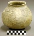 Ceramic jar, corrugated, flared rim, reconstructed