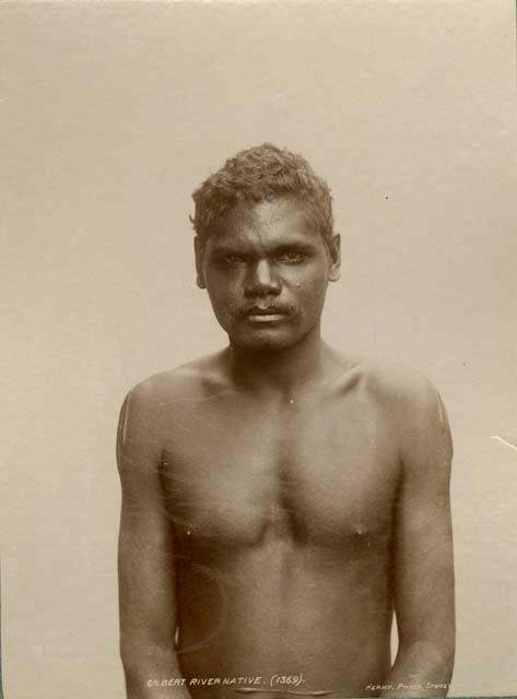 Studio portrait of a Gilbert River native man