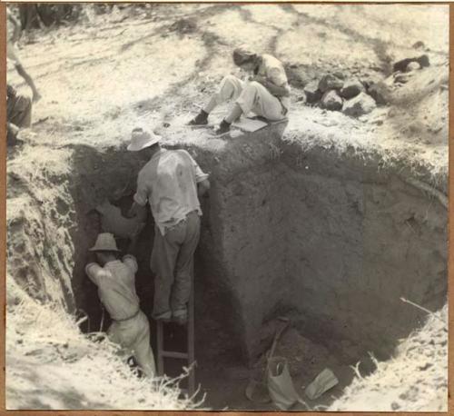 Archaeologists excavating Trench 5