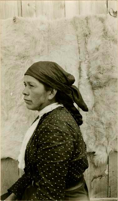 Thompson River Indian woman, in westernized clothing