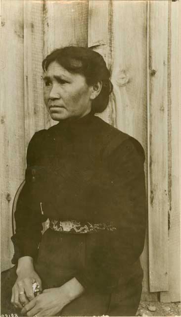 Thompson River Indian woman in westernized clothing