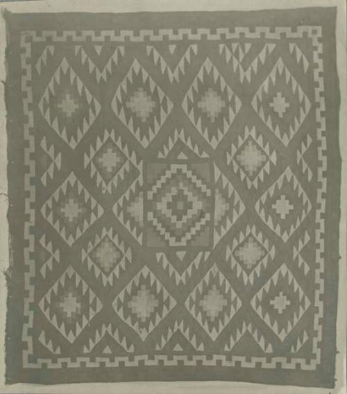 Blanket of the Thompson River Indians, has diamond shaped designs