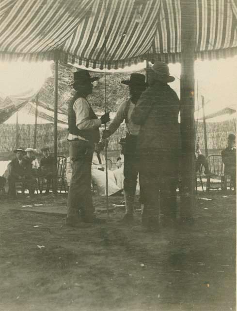 Pomo singers in dance, July 4, 1909