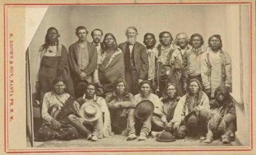Apache and Ute men with Governor Arny