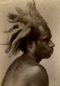 Studio portrait of a Fijian man in profile