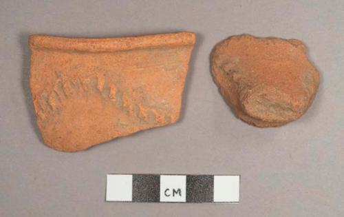 Jocote Orange-brown Potsherds: Orange, Impressed-applique Variety