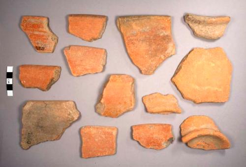 Aguacate Orange Potsherds: Variety Unspecified, Thick-walled