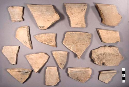 Mopan Striated Potsherds: White Variety