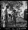 Robert Gardner and Foppe Hoogheimstra standing, talking