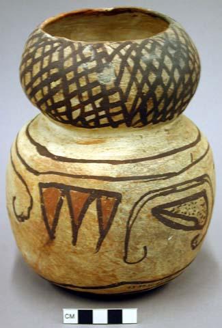 Eccentric vessel, polacca polychrome style c. 20.5 x 15.5 cm.