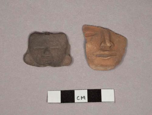 Heads of terracotta figures