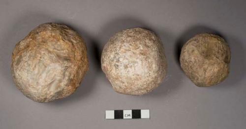 Stone pebble implements: nodules, slightly worked