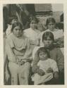 Agnes Brown and family. Makah weavers; Neah Bay