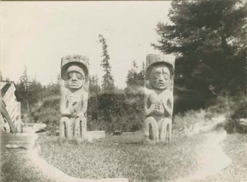 Grave Post. Coast Salish indians