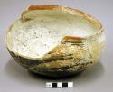 Bowl, polacca polychrome style c. int: splatter design; ext: linear design. 11.0