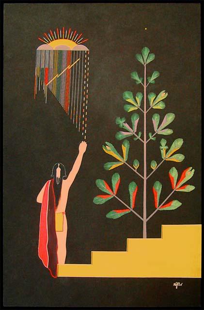 Painting of man and tree