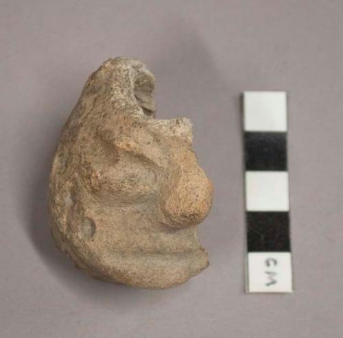 Pottery vessel spout, fragment