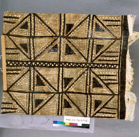 Bark cloth cut section.