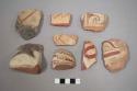 Red on white potsherds