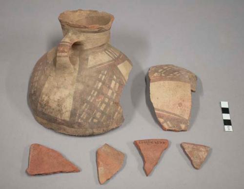 Fragmentary pottery vessel