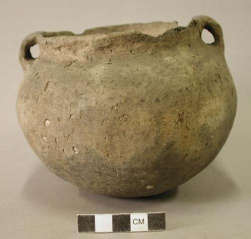 Ceramic vessel, two handles, slightly flared rim