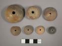 Plain pottery spindle whorls