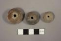 Plain pottery spindle whorls