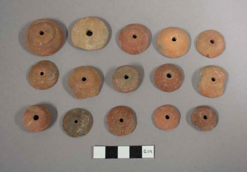 Plain pottery spindle whorls