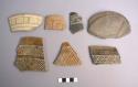 Ceramic sherds, various designs