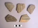 Ceramic sherds with grooved linear designs