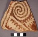 Ceramic rim sherds, red on buff interior decoration